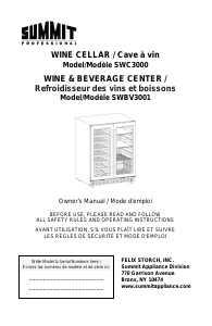 Handleiding Summit SWC3000 Wijnklimaatkast