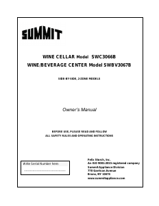 Handleiding Summit SWC3066B Wijnklimaatkast