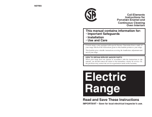 Manual Summit WEM430KW Range