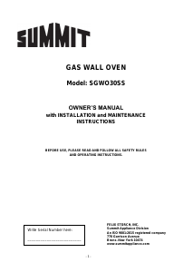 Manual Summit SGWO30SS Oven