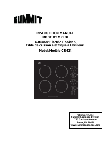 Manual Summit CR424WH Hob