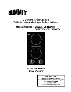 Manual Summit CR2115WH Hob