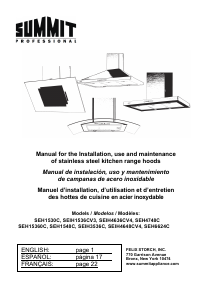 Manual de uso Summit SEH6624C Campana extractora
