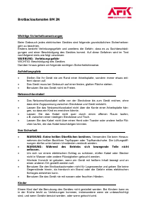 Bedienungsanleitung AFK BM 2N Brotbackautomat