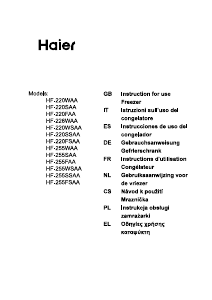 Instrukcja Haier HF-255WSAA Zamrażarka