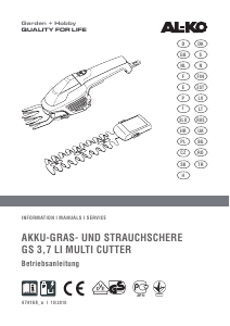 Rokasgrāmata AL-KO GS 3,7 Li Multicutter Dzīvžogu griezējs