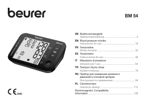 Kullanım kılavuzu Beurer BM 54 Bluetooth® Tansiyon aleti