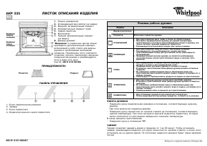 Руководство Whirlpool AKP 235 духовой шкаф