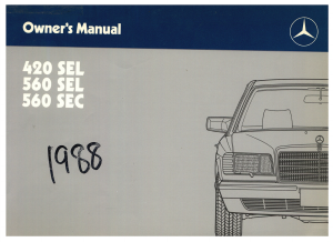 Bruksanvisning Mercedes-Benz 560 SEC (1988)