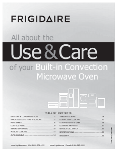 Bruksanvisning Frigidaire FPMO3077TF Mikrovågsugn