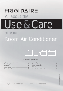 Manual Frigidaire FFRE2533S2 Air Conditioner