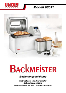 Manual de uso Unold 68511 Backmeister Extra Máquina de hacer pan