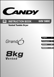 Handleiding Candy GOV 580 C-S Wasdroger