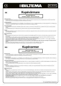 Bruksanvisning Biltema 40-410 Kupévärmare