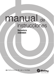Manual de uso Balay 3SB988X Secadora