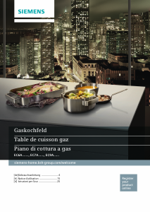 Mode d’emploi Siemens EC6A5IB90 Table de cuisson