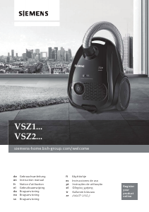 كتيب مكنسة كهربائية VSZ2V210 سيمنز