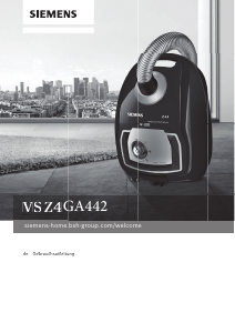 Bedienungsanleitung Siemens VSZ4GA442 Staubsauger