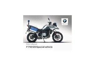 Manual BMW F 750 GS Special Vehicle (2018) Motorcycle