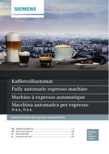 Handleiding Siemens TI303503DE Espresso-apparaat