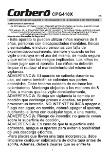 Manual de uso Corberó CPG410X Placa