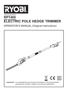 Handleiding Ryobi RPT400 Heggenschaar