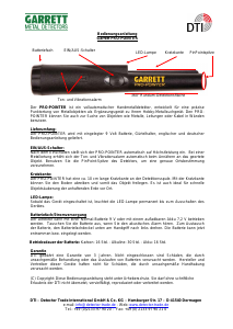 Bedienungsanleitung Garrett Pro Pointer Metalldetektor