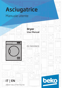 Bruksanvisning BEKO DS 7433 RXC0 Torktumlare