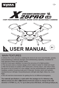 Bruksanvisning Syma X25 Pro Drönare