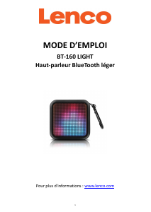 Mode d’emploi Lenco BT-160 Haut-parleur