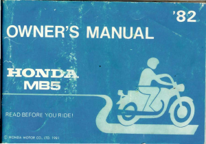 Handleiding Honda MB5 (1982) Motor