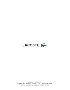 説明書 Lacoste 2010968 Kyoto 時計