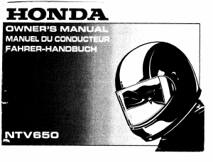 Mode d’emploi Honda NTV650 (1996) Moto
