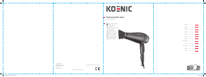 Kullanım kılavuzu Koenic KHD223AC Saç kurutma makinesi