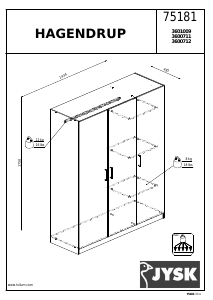 Kullanım kılavuzu JYSK Hagendrup (143x175x50) Gardırop