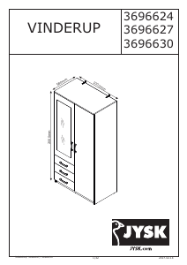 Manual JYSK Vinderup (201x100x59) Garderobă