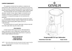 Manual Gevalia XCE8 Coffee Machine