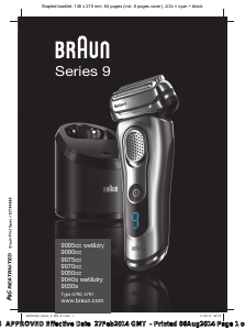 Manual de uso Braun 9050cc Series 9 Afeitadora
