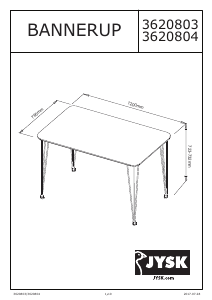 Εγχειρίδιο JYSK Bannerup (76x120x73) Τραπέζι τραπεζαρίας
