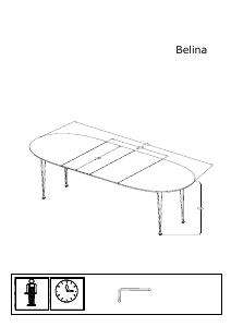 Manual JYSK Naldtang (100x170x74) Masă bucătărie