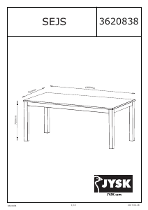 Bruksanvisning JYSK Sejs (90x180x75) Spisebord