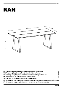 Mode d’emploi JYSK Svalbard (95x200x75) Table de salle à manger