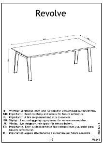Bruksanvisning JYSK Tangeris (100x220x75) Spisebord