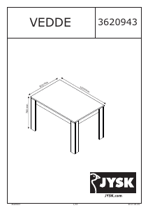 Bruksanvisning JYSK Vedde (80x120x76) Spisebord