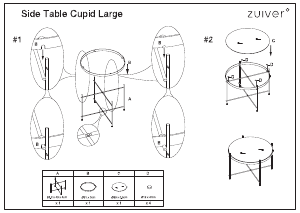 説明書 Zuiver Cupid XXL コーヒーテーブル