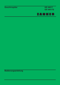 Bedienungsanleitung Zanker GE64017 Geschirrspüler