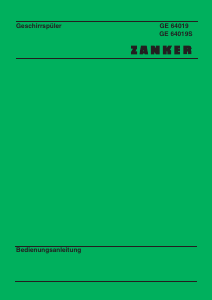 Bedienungsanleitung Zanker GE64019S Geschirrspüler