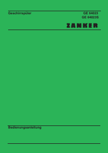Bedienungsanleitung Zanker GE64023S Geschirrspüler