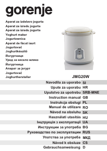 Bedienungsanleitung Gorenje JMG20W Joghurtbereiter
