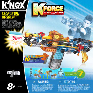 Käyttöohje K'nex set 47010 K-Force Flash fire motorized blaster